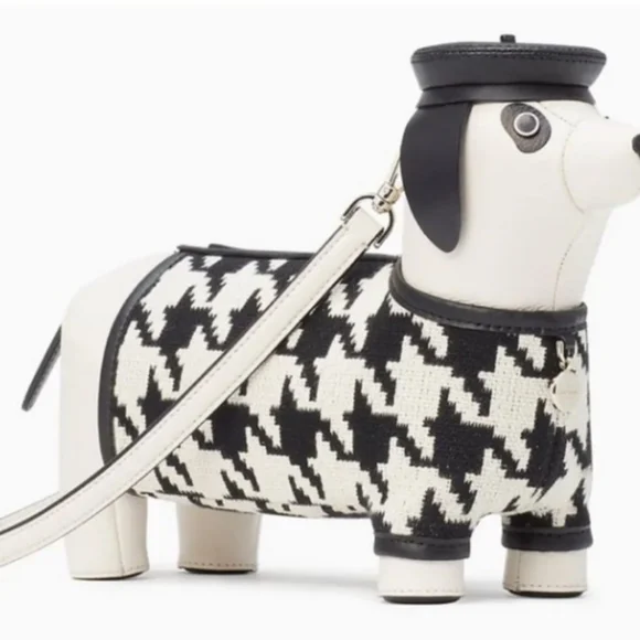Kate Spade Claude Dachshund Houndstooth crossbody - Picture 3 of 7